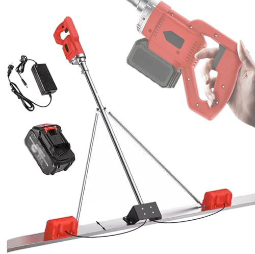 Quixnova Power-Estrich-Beton-Finishing-Vibrator-Werkzeug, elektrische kabellose Estrich-Zement-Finishing-Rüttelmaschine, 5,9 Fuß batteriebetriebenes Betonoberflächennivellierungs-Tamper-Lineal,A