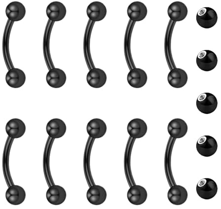 Besyvvin Curved Barbell Piercing Augenbrauen Lippe Helix Rook Daith 8mm Chirurgenstahl 1,2mm Augenbrauenpiercing