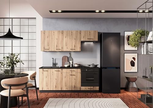 Genérico Muebles de Cocina Completa 200 cms Color Roble Artesano ref-40