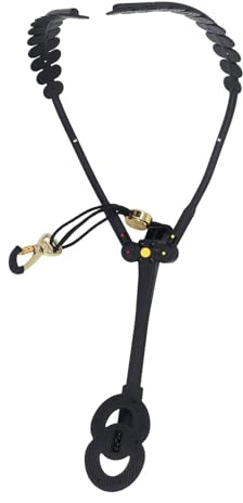 Depisuta Saxophon-Schultergurt, Verstellbarer Saxophon-Geschirrgurt mit Flexiblem Drehpunkt, Doppelt Schulterverstellbarer Saxophongurt, Saxophon-Doppelschulter-Nackengurt,