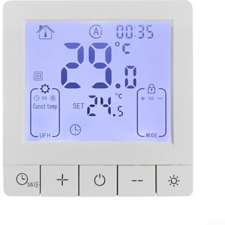 Termostato inteligente WiFi, controlador de temperatura programable digital, con pantalla LCD, para sistema de calefacción del hogar, 86 x 86 x 40 mm (3 A)