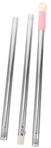 Alipis Mango de Reemplazo de Trapeador Acero Inoxidable de 3 Secciones Ajustable Compatible Accesorios para Limpieza Doméstica Color Aleatorio