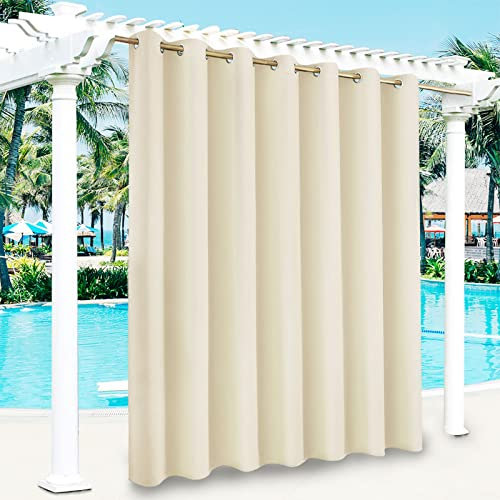 Outdoor Waterproof Curtains for Garden Gazebo Pergola Patio Beige 254 x 274 cm Pool and Hot Tub Privacy Curtain