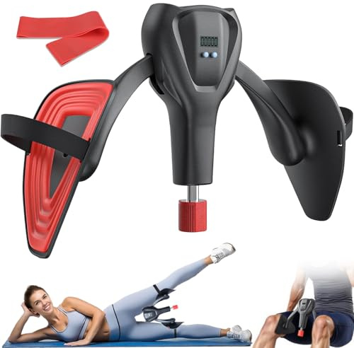 HELISAN 2025 Upgraded Thigh Master, 50KG/110lbs Adjustable Pelvic Floor Exercise Devices for Women Men, Kegel Pelvic Floor Trainer Smart Counter, Thigh Clip Trainer with Leg Straps & Resistance Band