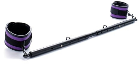 Heavy Duty Stainless Steel Expandable Spreader Bar with 2pcs Adjustable Straps, Yoga Pilate Bar for Bedroom, Home Exercise Sports Training Fitness Gear