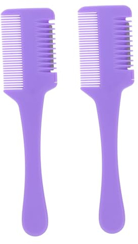 Mipcase 2pièces Rasoir De Précision à Double Tranchant Peigne De Coiffure Professionnel Coupe-pointes Fourchues Tondeuse De Coiffeur Ciseaux De Coiffure Peigne à Coiffer