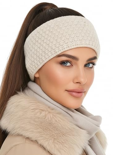Baesics pannband kräm för kvinnor och män – varma och elastiska unisex öronvärmare med fleecefoder – högkvalitativt utförande – en storlek huvudbonader