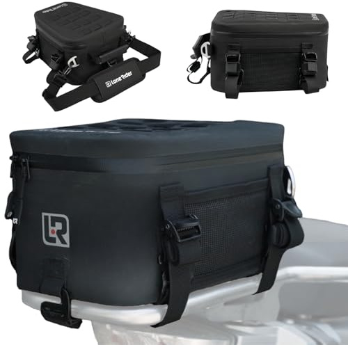 Lone Rider Motorcycle Tail Pack 8L - Waterproof Motorbike Tailpack Dry Bag with MOLLE Top, Cam Buckle and Loop Webbing Mounts - Fits Most Seats, Rear Racks, Panniers and Saddlebags