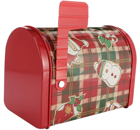 Gogogmee Caja de Creativa con Diseño de Buzón Navideño Resistente y Duradera Caja para Dulces Galletas y Almacenamiento para Fiestas de Navidad