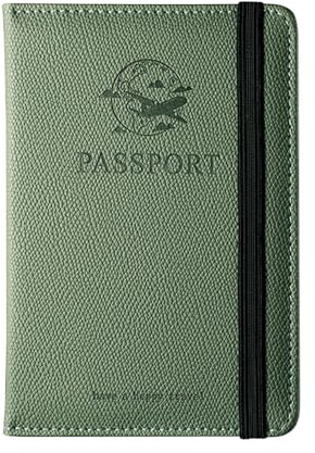 Frfik PU PETH per passaporto - coperture per passaporti aziendali, porta -sport con cinturino, copertura di protezione da viaggio, portafoglio di carte e biglietti, elegante per viaggi internazionali