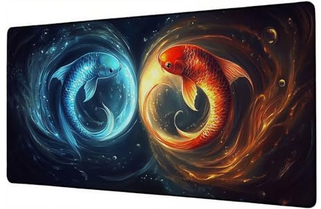 XXL Mouse Mat Red Gaming Mouse Pad 39.4x19.7 inch Large Desk Mat Blue Desk Accessories Mousepad Computer Accessories Office Product Improved Precision and Speed Mousemat, for Home Office Gaming D-294