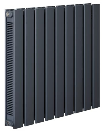 MILANO Anthracite Horizontal Double Flat Panel Convector Radiator 600x630mm