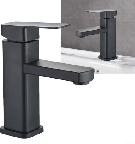 ISCBAFYX Robinet lavabo Salle de Bain Noir élégant, Excellent Traitement anticorrosion