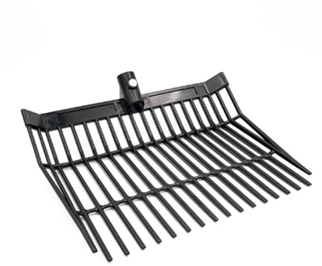 2PCS Manure Fork Replacement Head, Green ABS Pitchfork Head for Horse Stable Waste Removal, Applicable to 1 Inch Handle Farm Tool(Black)