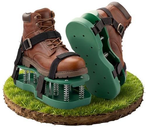 Ideal Swan Zapatos de uñas, aireadores de césped con puntas de metal extendidas, escarificador para césped