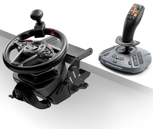 Thrustmaster T128 SimTask Farming Pack – Complete Farming Simulation Kit for PS5 & PC – T128 Racing Wheel, FarmStick & Metal Mount – H.E.A.R.T Precision – Ideal for Farming Simulator – Black | Force Feedback wheel, T2PM pedal set, Steering Kit 100% Metal mount, Adjustable horizontal position, 900-degree rotation