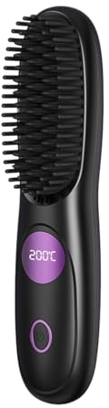 Plaques à Cheveux pour Femmes,Peigne Sans Fil Rechargeable USB Portable | Brosse à Repasser les Cheveux | Pour Coiffure Soins Voyage Vacances Fête Salon Maison Mariée Spa Fête Été Quotidien