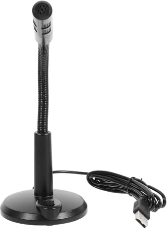 HIAKDOFT Microfono USB Regolabile da Tavolo Supporto, Mini Microfono Portatile Versatile per Riunioni, Streaming Live e Chat Vocale, Compatto e Facile da Trasportare