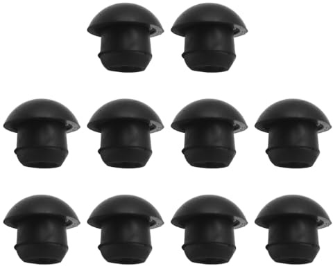 Ausi 10Pcs Rubber Round Jack Oil Plugs 9mm Flat Head Black Rubber Hydraulic Horizontal Jack Oil Filler Replacement Accessories