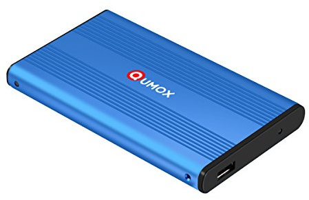 QUMOX Slim Boîtier disque dur externe USB 3.0 Haute Vitesse 2.5 Bleu QH-20U3