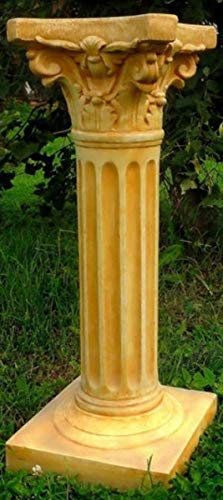Casa Padrino Barock Säule/Blumensäule 29 x 29 x H. 74 cm - Prunkvolle Gartensäule im Barockstil, Farbe:beige
