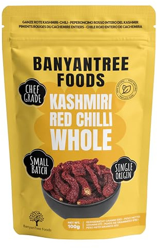 BanyanTree Foods Kashmiri Chiles Rojos Enteros 100g