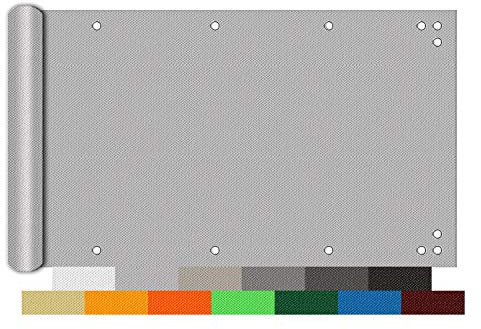 Yoosing Frangivista Balcone 50x500cm, Frangivista per Il Balcone, Resistente alle intemperie Rivestimento per Balcone per Recinzione di Giardino - Bianco Grigio