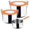 San Ignacio Compact - Juego Completo de Ollas De Acero Inoxidable - Batería de Cocina de 5 Piezas - 2 Ollas De 20 Y 24cm con Tapa - 1 Cacerola - Para Todo Tipo de Fuegos