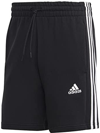 adidas Herren Essentials French Terry 3-Stripes Shorts, Black, 4XL