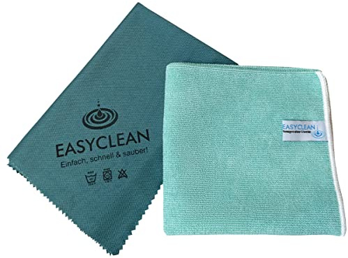 EASYCLEAN-Shop.de Allzweck- und Fensterputz-Set 2-teilig für endliche streifenfreie Fenster (Grün/Racegreen)