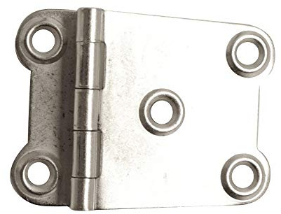 2 X 38mm Cranked Surface Cabinet Door Hinge - Nickel-Plated Finish