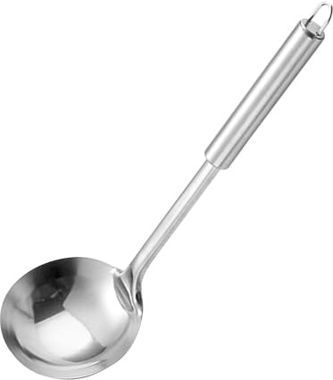 1 cucharón de acero inoxidable, utensilio de cocina, cuchara redonda para salsa de carne, cucharón para salsas, utensilios de cocina, utensilios de cocina esenciales para preparar y servir.