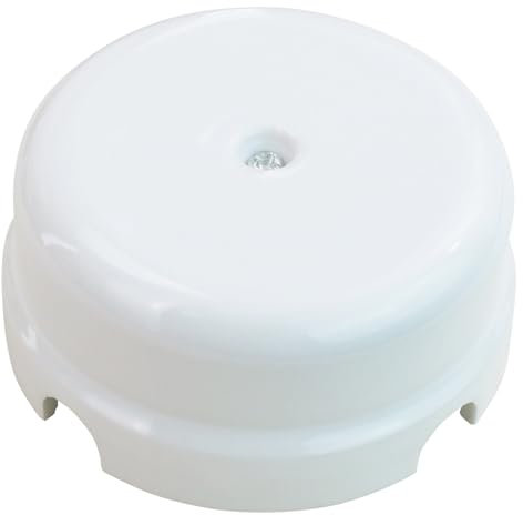 OASHISU Scatola di Derivazione in porcellana per Impianti a 4 fori per entrata/uscita del cavo. Copri cavi e copri fili in ceramica colore Bianco, Ø 78mm Prof. 35mm