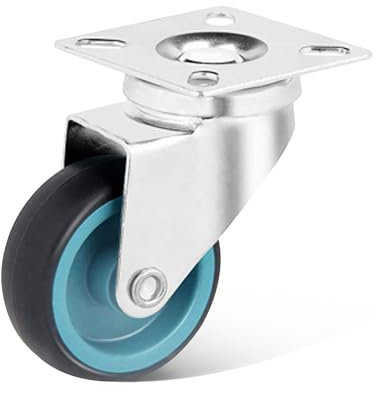 Lenkrollen Schwerlast 50mm, Rollen für Möbel Möbelrollen Klein Gummi, Schwerlastrollen 50kg pro Rad