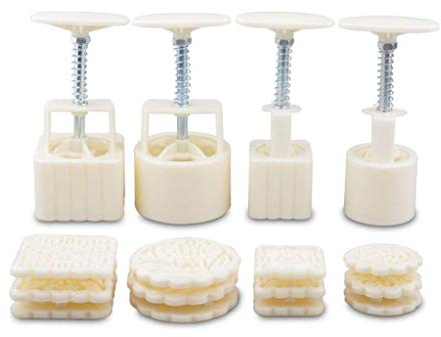 Duiaynke Set di 4 Moon Cake, Mid Autumn Festival Hand Pressure DIY Mooncake 50g & 100g