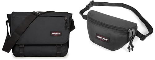 EASTPAK - Delegate + - Umhängetasche, 20 L, Black (Schwarz) & Springer - Gürteltasche, 2 L, Black (Schwarz)