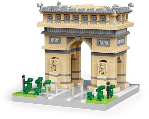 Paris Arc de Triomphe Micro Bausteine - 1800+ Teile 3D-Architekturmodell für Erwachsene, herausforderndes Sammlerstück, Stressabbau-Spielzeug