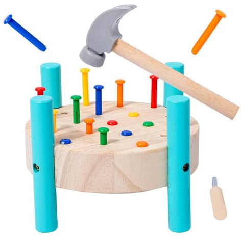 QZJVKBXY Wooden Baby Workbench Pounding Hammer Toy for Toddlers,STEM Educational Preschool Learning Toys for Kids.