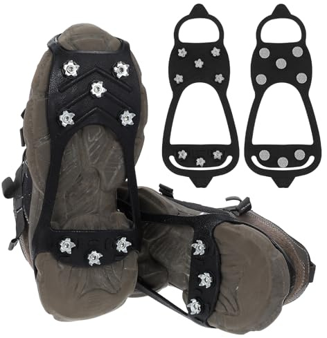 Anti Rutsch Schuhspikes, Abeillo Schuhspikes, Silikon EIS Schnee Griffe, Edelstahl Schuh Spikes, Schuhkrallen, Steigeisen, Schuh Spikes für Schuhe Winter Outdoor für Damen und Herren (XL, 44-48)