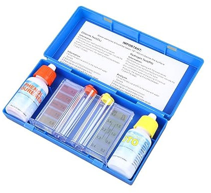 MERRYHAPY Poolwasser Testreagenz Satz Mit Ph Und Chlor Testlösung Präzise Pool Testkit Für Schwimmbad Und Spa Kompakt Langlebig Und Schnelle Wasserqualitätskontrolle