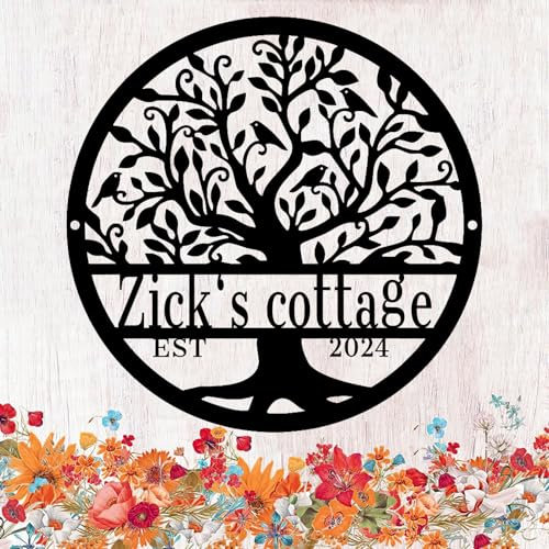 SJZUISL Metallschild personalisiert, Personalisiertes Türschild mit Monogramm, Wanddekoration Kunstdekor Geschenk Haustürschild Namensschild für Geschenke, Hochzeit Wanddekoration Schilder