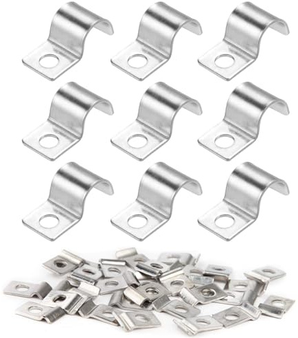 SHUOHONG 50 Pezzi Fascette Metalliche, Fascette Stringitubo di Fissaggio, Fascetta Stringitubo per Cavi e Tubi, Piccola Morsetti per Tubi, Fascette Metalliche Stringitubo, Fermacavi in Acciaio Ø 8 mm