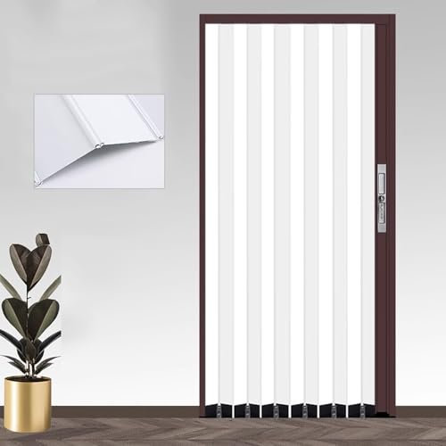 Secure Multifold versenkbare Schiebetüren innen 60 200 cm Badezimmer Schlafzimmer Küche Büro Aluminiumrahmen abschließbar Raumteiler Tür Weiß Akkordeon-Design