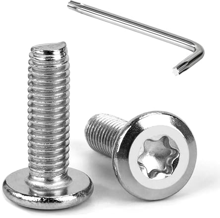 Tunejoy Viti a Testa Piatta Torx M6 x 20 mm Vite a Testa Esagonale Bulloni in Acciaio Inox A2 V2A Bulloni per Mobili con Chiavi a T30 Filettatura Completa 20 Pezzi