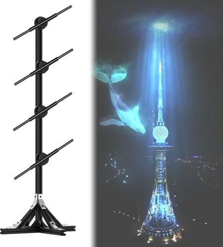 Ventilador De Exhibición Holográfica Con Empalme 3D Con Juego De Soporte Proyector LED De Ventilador Holográfico 3D, Con Wifi Y Aplicación, Para Letreros De Tiendas Comerciales, Bares, Casinos