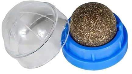XJPXFQ Katzenminze-Wand-Stick-on-Ball-Spielzeug-Kratz-Leckerlis Gesunde natürliche entfernt Bälle, um die Verdauung zu fördern Katzengras-Snack(Blue Round)