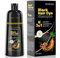Black Hair Dye Shampoo gegen graue Haare 500 ml natürliches 3-in-1 Haarfärbeshampoo in Schwarz, semi-permanente Haarfarbe für Männer und Frauen