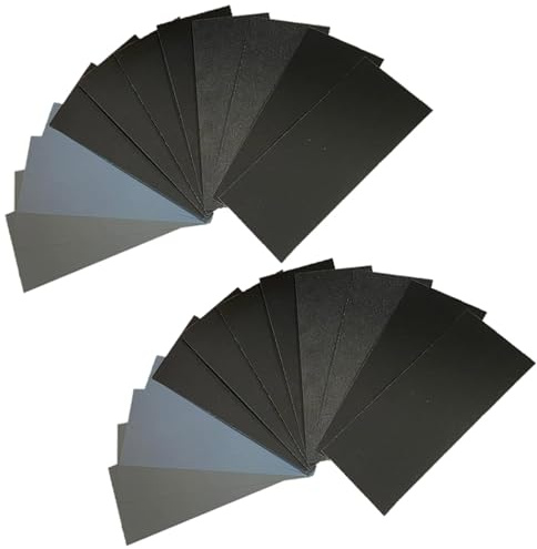 24 Pieces Wet & Dry Sandpaper Set - Sandpaper (1500, 2000, 2500, 3000, 5000, 7000 Grit) - Sandpaper for Automotive, Wood, Furniture Finishing