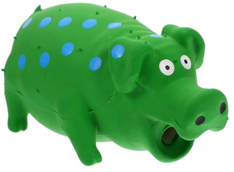 VERDANVERSE Latex Hundespielzeug Schwein Form Langlebiges Beißspielzeug für Kleine und Mittelgroße Hunde Sicherer Kauspielzeug mit Quietschfunktion Schadstofffrei für Welpen Zahnpflege und
