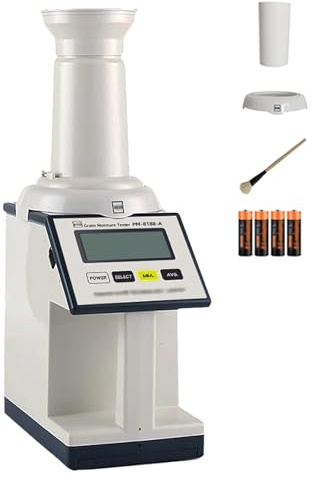 Misuratore di umidità per cereali da tavolo, misuratore digitale di umidità per cereali con schermo LCD, intervallo 1~40%, misura 14 tipi di cereali, capacità di campionamento 240 ml
